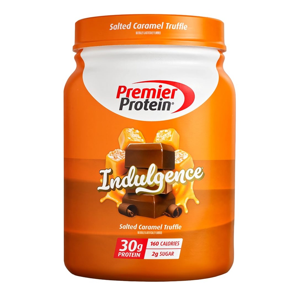 Premier Protein Indulgence Protein pulver, saltet karamell truffle, 30g protein, 3g sukker, glutenfri (17 serveringer)