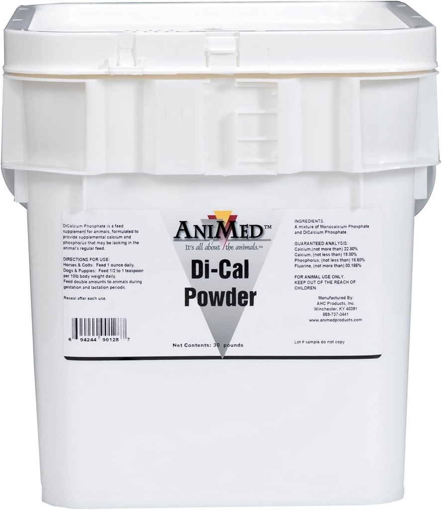 AniMed Di-Cal pulver Supplerende kalsium og fosfat for hester, 30-pund