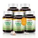 Lovita Odorless hvitløk kapsler, 5000mg fersk hvitløk ekvivalent, 1,25% allicin ekstrakt, støtter hjerte, blodtrykk, kolesterol og immunsystem, ikke-GMO, Glutenfri, 300 Vegan Kapsler