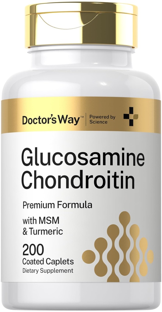 Legens måte glukosamin Chondroitin MSM Turmeric ® 200 kapler ® Avansert støtte kompleks | Ikke-GMO, Glutenfri Supplement