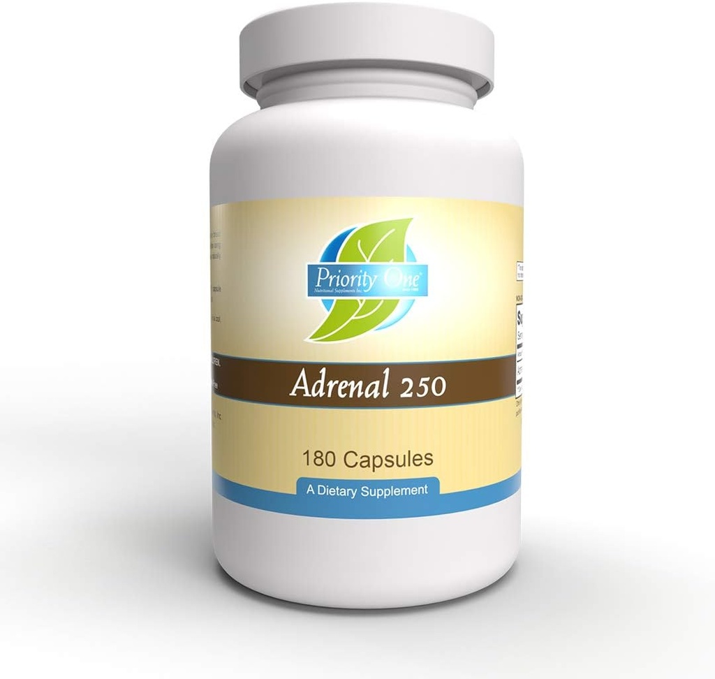Prioritet En vitaminer Adrenal 250mg 180 kapsler Adrenal støtte