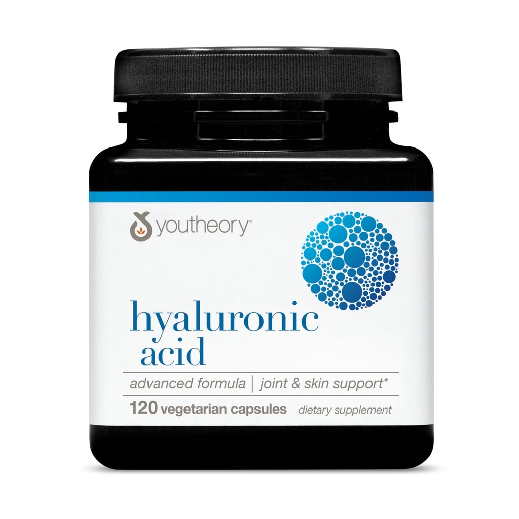 Youtheory Hyaluronsyre Advanced Formula - Felles støtte Supplement med Boswellia ekstrakt* - Hud Helse Supplement - Dairy, Soya & Glutenfri - 120 Vegetariske kapsler