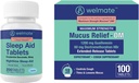 WELMATE Cold & Flue Natttid Relief Bundle: Mucus Relief DM 1200mg Guaifenesin & 60mg DXM (100 Ct) for Cough & Congestion Relief + Doxylamine Succinate 25mg søvnhjelp (200 tabletter)