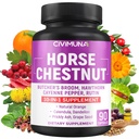 Heste Chestnut Kapsler med Heste Chestnut, Butcher's Broom Root, Cayenne Pepper og mer - 90 Kapsler i 3 måneders forsyning