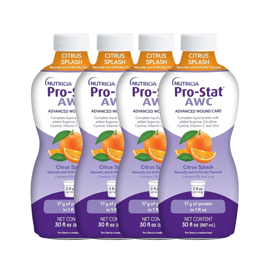 Pro-Stat avansert sårpleie (AWC), konsentrert flytende protein medisinsk mat - Citrus Splash Punch Flavor, 30 Fl Oz flaske (sak 4)