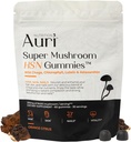 Auri Super Mushroom HSN Gummies - Håret Hud og negler Gummier Funksjonell Mushrooms Supplement - med Wild Chaga, Klorofyll, Lutein og Astaxanthin - 60 Orange Citrus Gummies