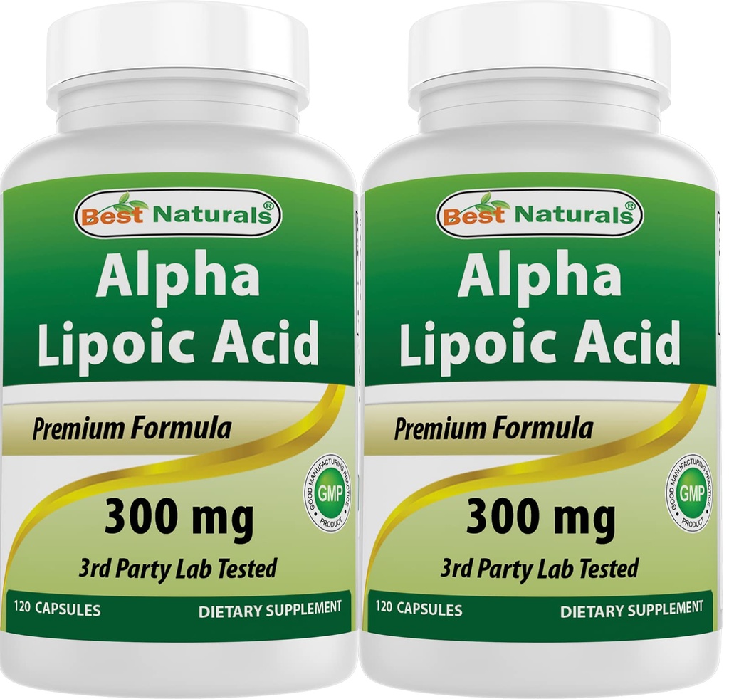 Beste Naturals Alpha Lipoic Acid 300 mg 120 kapsler (120 greve (pakke på 2))