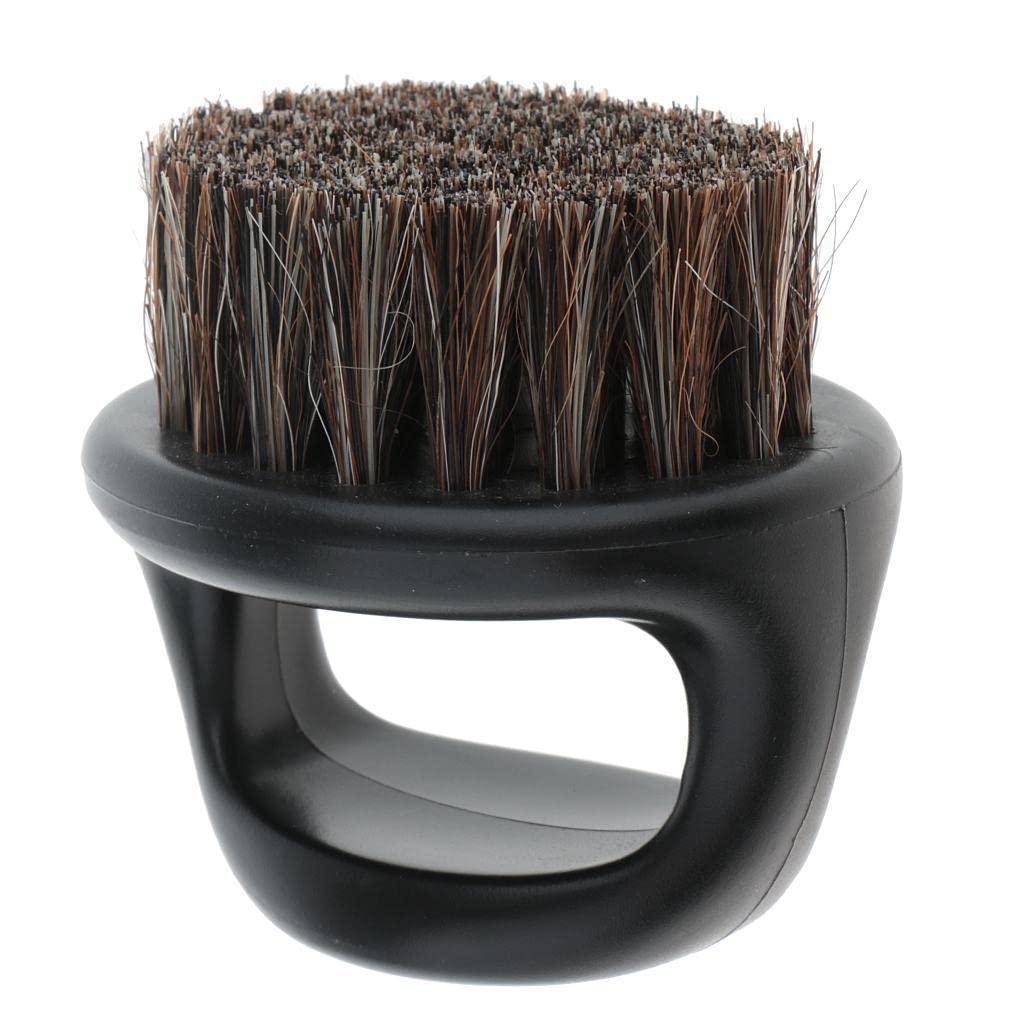 Salon Barber Tre Bristles Hair Beard Cleansing Grooming børste menns Mustache Shaping Comb - Svart