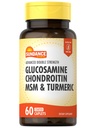 Sundance Glucosamine Chondroitin MSM og gurkemeie | 60 kapler | Dobbel styrke | Ikke-GMO og Glutenfri Supplement