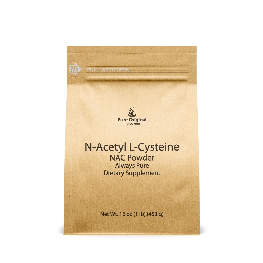 PURE ORIGINALE INGREDIENTS NAC N-Acetyl L-cystein pulver (1 lb) Lab verifisert, alltid ren, ingen fyllstoffer