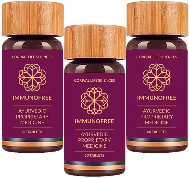 Biogetica Immunofri Herbal Supplement for immunstøtte - Naturlig Potent Blanding av Tulsi, Kalmegh, Yashtimadhu & Giloy for immunforsterkning - 100% Vegan - 60 Tabletter- Pack 3