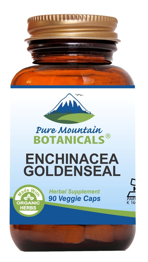 Echinacea Goldenseal Capsules - Kosher Vegan Caps med 450 mg organisk Echinacea Goldenseal Complex
