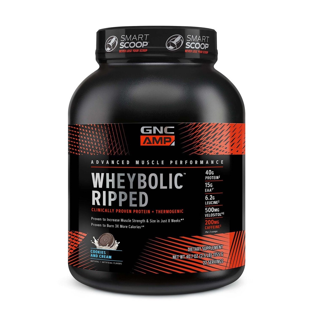 GNC AMP Wheybolic Rippet - Informasjonskapsler og krem (22 Serveringer)