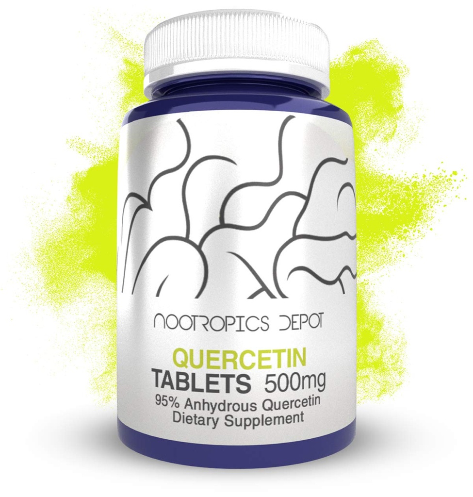 Nootropics Depot Quercetin tabletter | 500 mg | 60 greve | 95% Anhydrous Quercetin