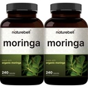 NatureBell Pure Moringa Capsules 8000mg Per Serving (2 Pack) | Laget med Moringa Powder Organic, 480 Capsules – Grønn Supermat, Hudhelse, & Immun Support – Ikke-GMO, Glutenfri, 8 måneders Supply