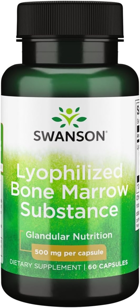 Swanson Raw Lyofilized Bone Marrow Substance 500 Milligrams 60 Kapsler