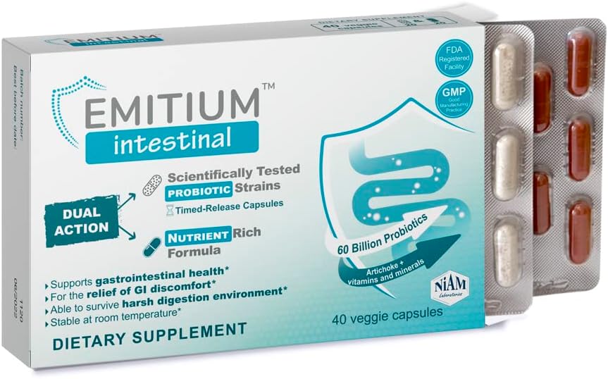 Probiotika og prebiotika IBS Relief, Diarré, Gass, Colon helse, Digestiv støtte | Artichoke & vitaminer | Irritable Bowell Intestinal