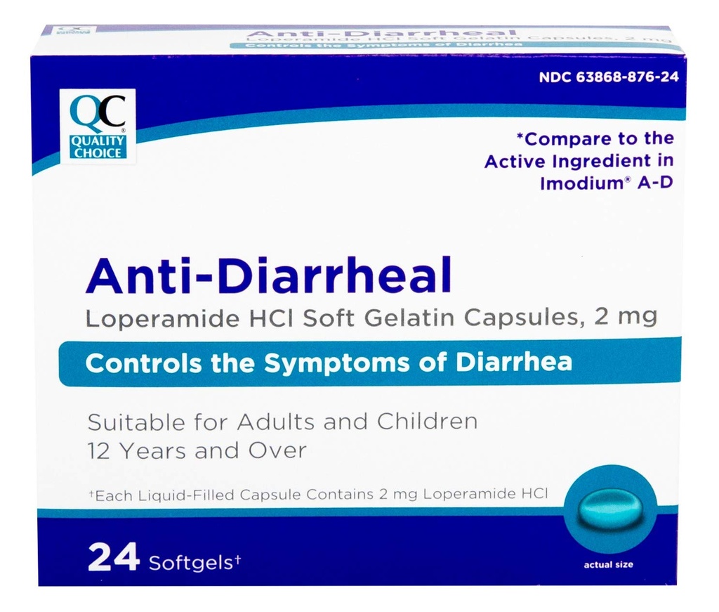 Quality Choice Loperamide 2mg Anti-Diarreal 24 Count Softgel
