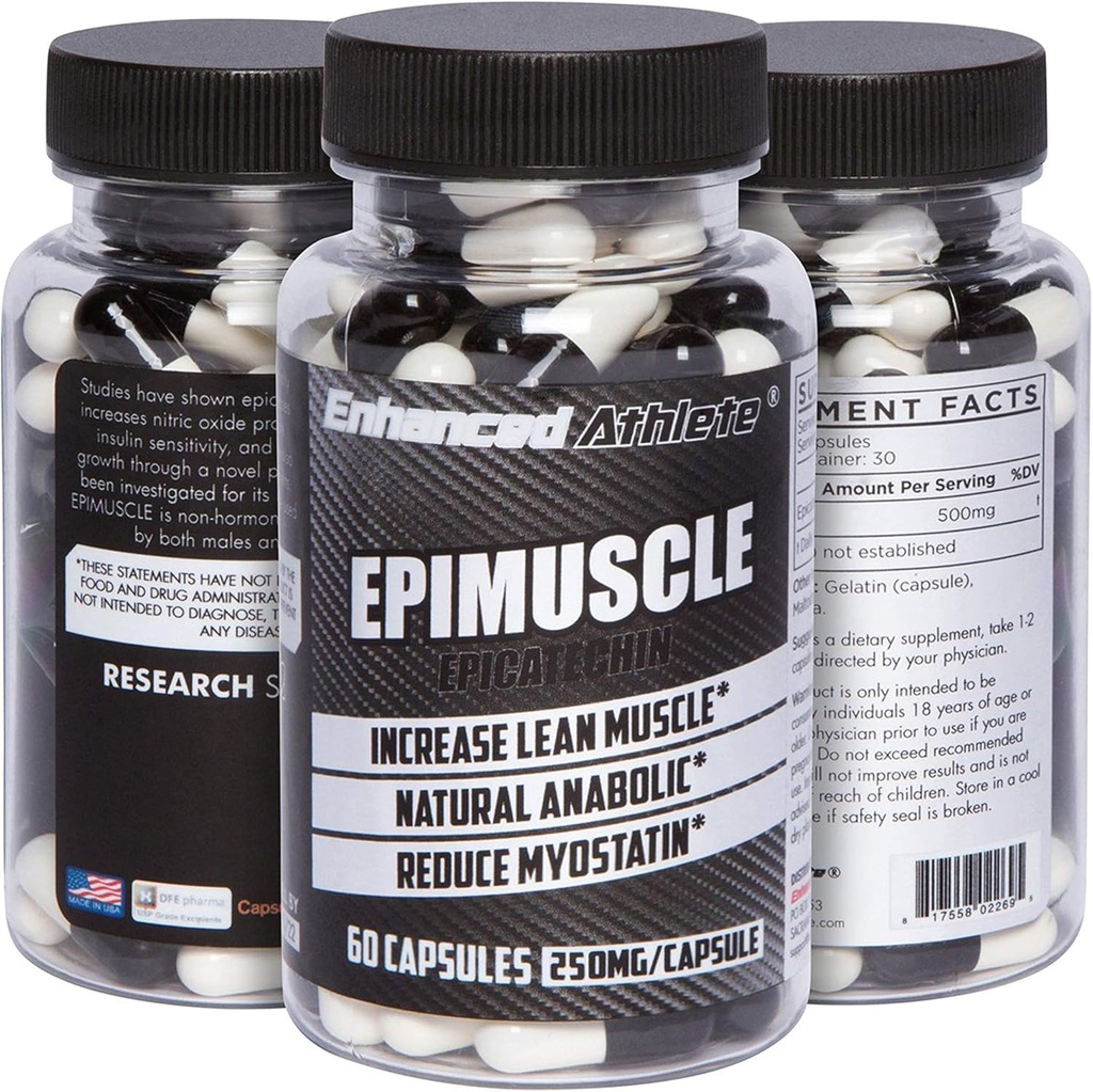 Forbedret atletisk epimuskel - naturlig anabole, øke Lean masse, redusere Myostatin, 250 mg ren epicatechin / 60 kapsler