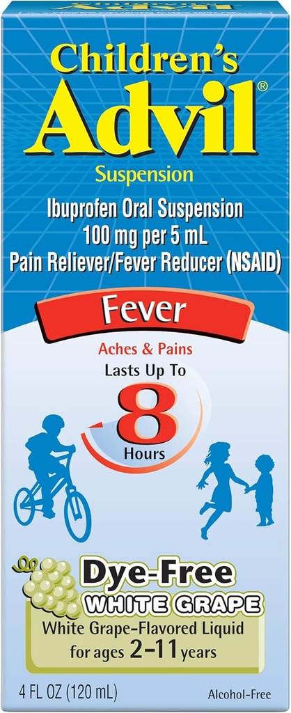 Advil barnas suspensjon sukkerfri, Dye Free, Berry 4 oz (pakke med 2)