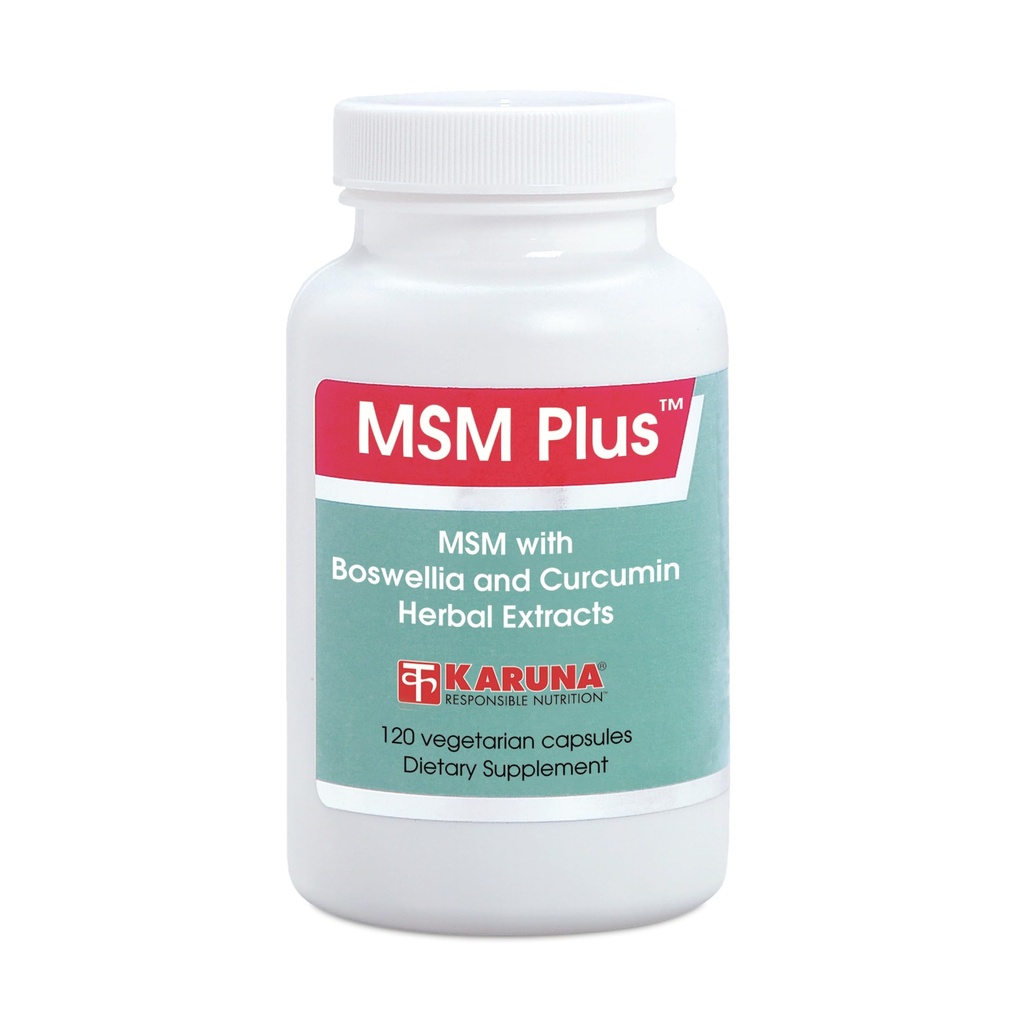 Karuna MSM Plus 120 vegetariske kapsler ® MSM 1125mg, Boswellia 350mg, Curcumin 200mg