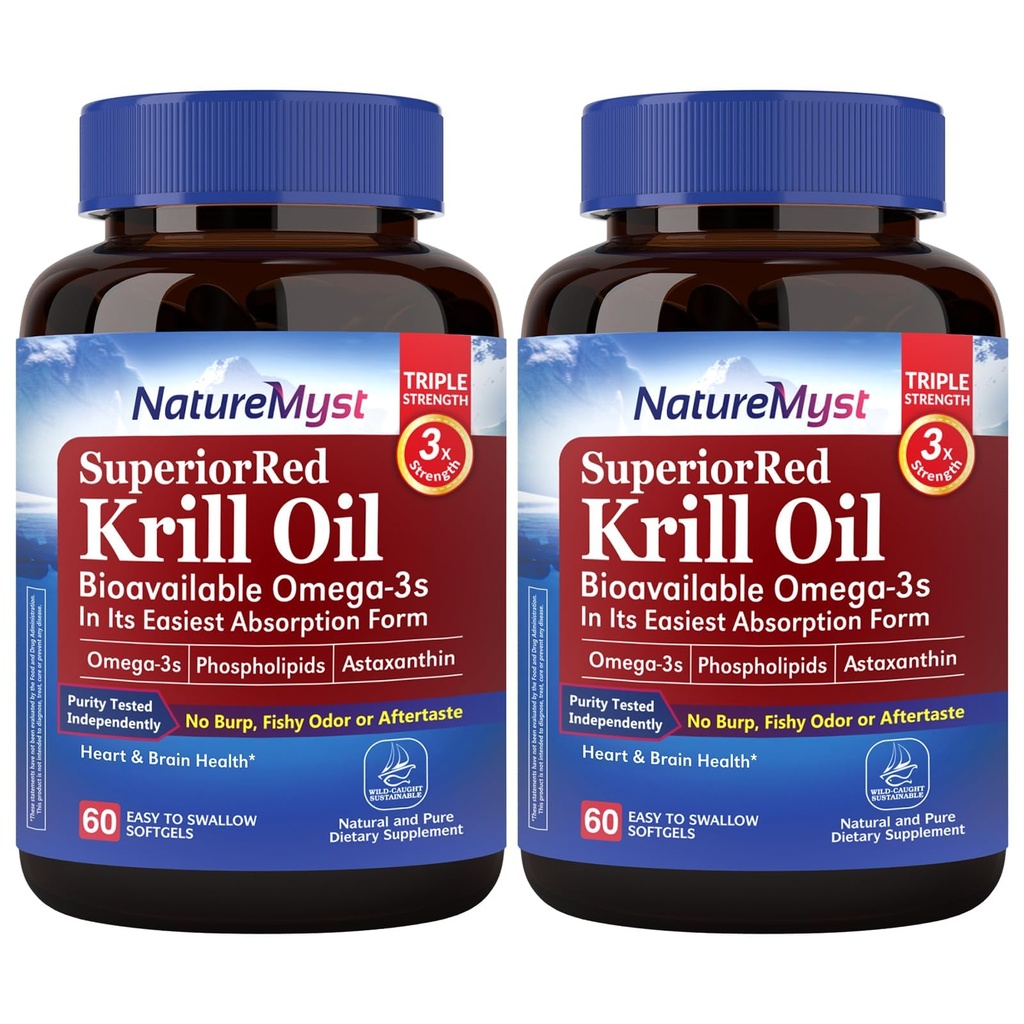 Antarktiskrillolje 1000 mg Softgels, Krill Oil Omega-3s, EPA, DHA, Astaxanthin & Fosfolipider, hjertehelse, 120 Softgels, Ikke-GMO, Ingen Gluten, laget i USA