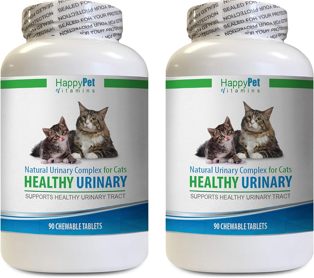 katt Inkontinens kosttilskudd - CAT Sunn Urin Complex - UTI løsning - Naturlig Formula - katt Cranberry pulver - 2 flasker (180 tabletter)