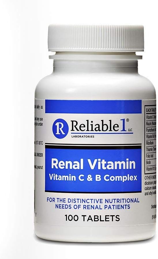 Pålitelig 1 Renalt vitamin C & B kompleks (2 flasker)