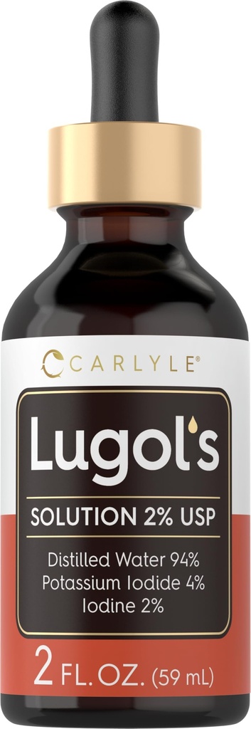 Carlyle Lugols jodin 2 prosent 2 fl oz  Potassium Kalium jodid og jodinløsning 2% flytende dråper