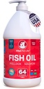 Fiskolje for hunder - Sunn hud & Coat, laks, Pollock, Alt naturlig kosttilskudd for kjæledyr, kløende Scratching Allergi & Inflammasjonsforsvar, Omega 3 EPA DHA, Hjerne & hjerte helse, 64 oz