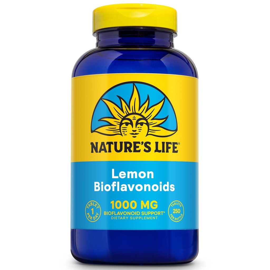 Naturens liv Bioflavonoider 1000mg per servering | 250 kapsler | Mer enn 4 måneders forsyning | Lemon Bioflavonoid Complex, Hesperidin & Rutin | Antioksidant for sunne kapillære og VIT C Absorpsjon