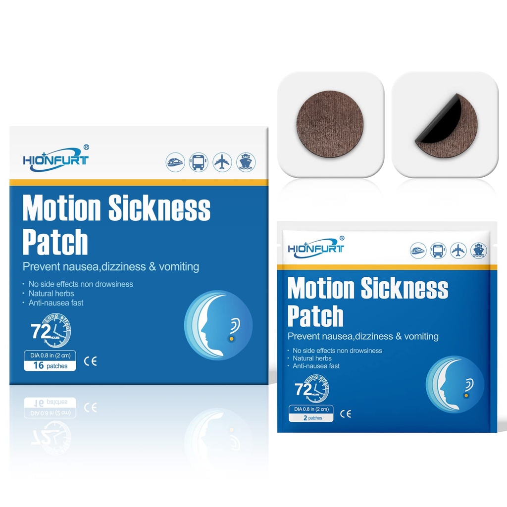 16ct bevegelsessykhet patches - sjøsykhet lapper for Cruise, bil, fly og annen reise - ikke-Drowsy, effektiv, varer 72 timer