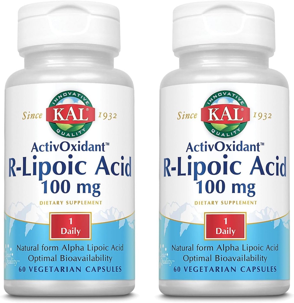 KAL 100 Mg R-liposyre aktivoksidant tabletter, 60 greve | pakke med 2