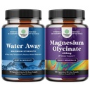 Bundle of Water Away Pills Maksimal styrke - Herbal Diuretiske piller for vannoppbevaring for rask fungerende blooting relief og ren magnesium Glycinate 400mg Per servering for Mood Sleep and Relaxation