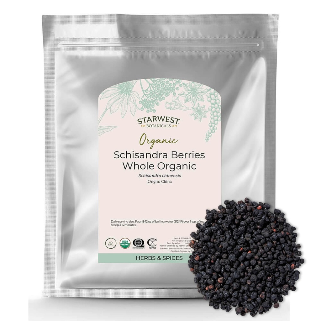 Starwest Botanicals Organic Schisandra Berry hele, 1 pund