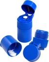 EZY DOSE 3 Compartment Pill Crusher, Cutter og Grinder, daglig bruk, trygt kutte piller, vitaminer, tabletter, nøyaktig og enkel skjæring, rustfritt stål Blade, bevegelig drikkekopp, blå, BPA gratis