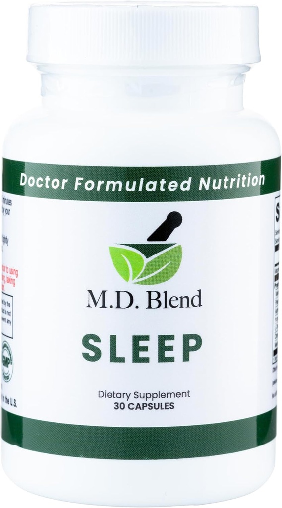 Søvn - Naturlig kosttilskudd med L-Theanine, Ashwagandha, Magnesium, Valerian Root, Melatonin - Ikke-Habit Forming Formula for dyp søvn og gjenoppdage hvile - 90 kapsler