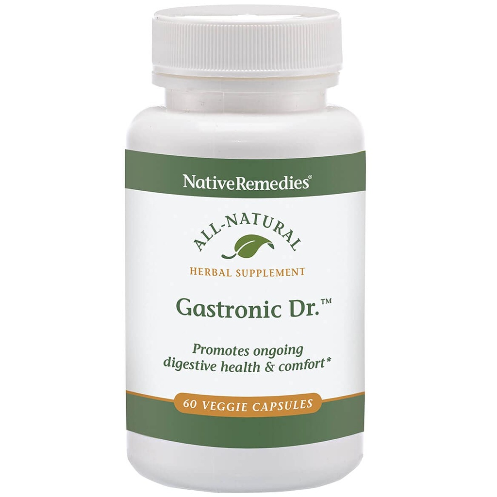 Native Remedies Gastronic Dr. - Alt naturlig Herbal Supplement for sunn dialyse og komfort etter måltider - fremmer en sunn mage lining og balansert magesyre nivåer - 60 Veggie Caps