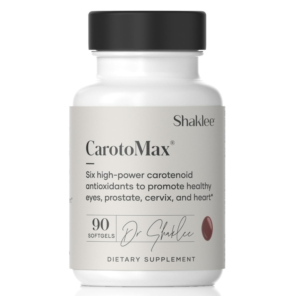 Shaklee - CarotoMax- Advanced Eye Health Formula w/ 6 Key Carotenoids - Støtter Vision - Lutein, Zeaxanthin, Beta-Caroten, Astaxanthin - fremmer Macular Helse - 90 Softgels