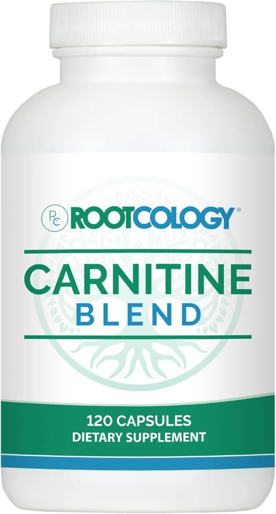 Rootcology av Dr. Izabella Wentz | Carnitine blanding | L-karnitin & Acetyl-L-karnitin formel | Ideell for vegetarianere | 120 kapsler
