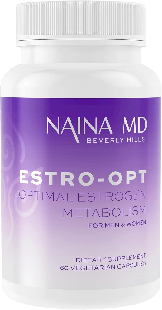 Estro-Opt Estrogen Blocker for menn/kvinner, Tenåringer, støtter Hormonal Balance, PCOS & Menopause symptomer, forbedre testosteron,Skin problemer, IC3, DIM, w/BioPerine*