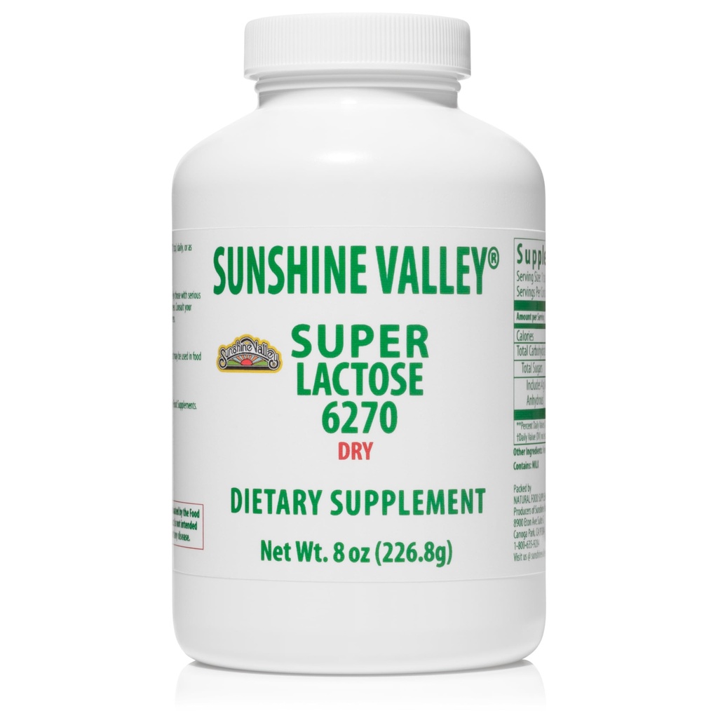 Sunshine Valley® Super Laktose Tørr pulver (FREE FLOW POUR) - Naturlig søtning og bakeforsterker, pulverisert sukker til matlaging og matblandinger, matstabilizer og filler - 8 oz