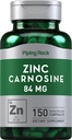 Piping Rock Zinc Carnosin Supplement ® 84mg 150 kapsler ikke-GMO, Glutenfri