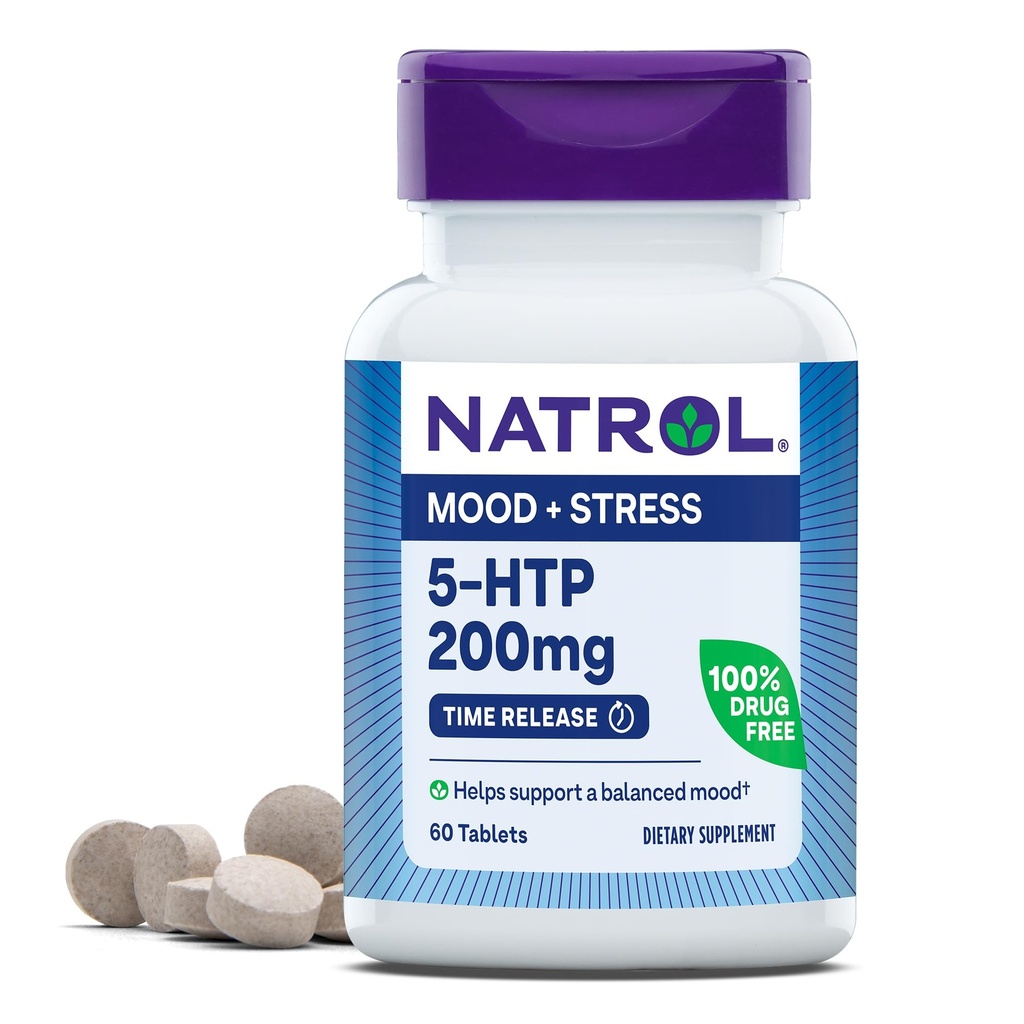 Narol 5-HTP 200mg, kosttilskudd hjelper støtte en balansert humør, 60 tids release tabletter, 60 dagers forsyning