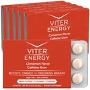 Viter Energi Koffeinert Gum 60mg Koffein, B-vitaminer, Guarana, Sukkerfri. (Cinnamon, 12pcs, 6 Pack)