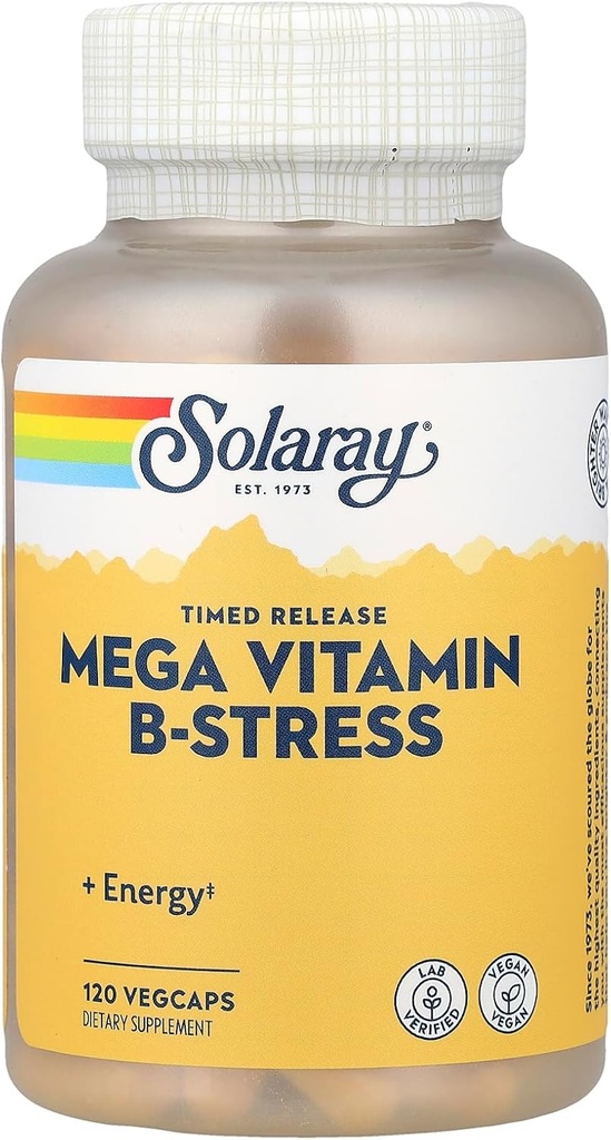 Solaray Mega B Stress To trinn timed release Supplement, 120 count