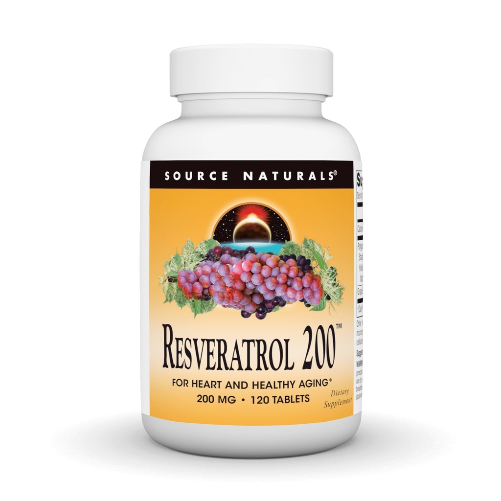 Kilde Naturals Resveratrol 200 for sunn aldring*, 200 mg - 120 tabletter