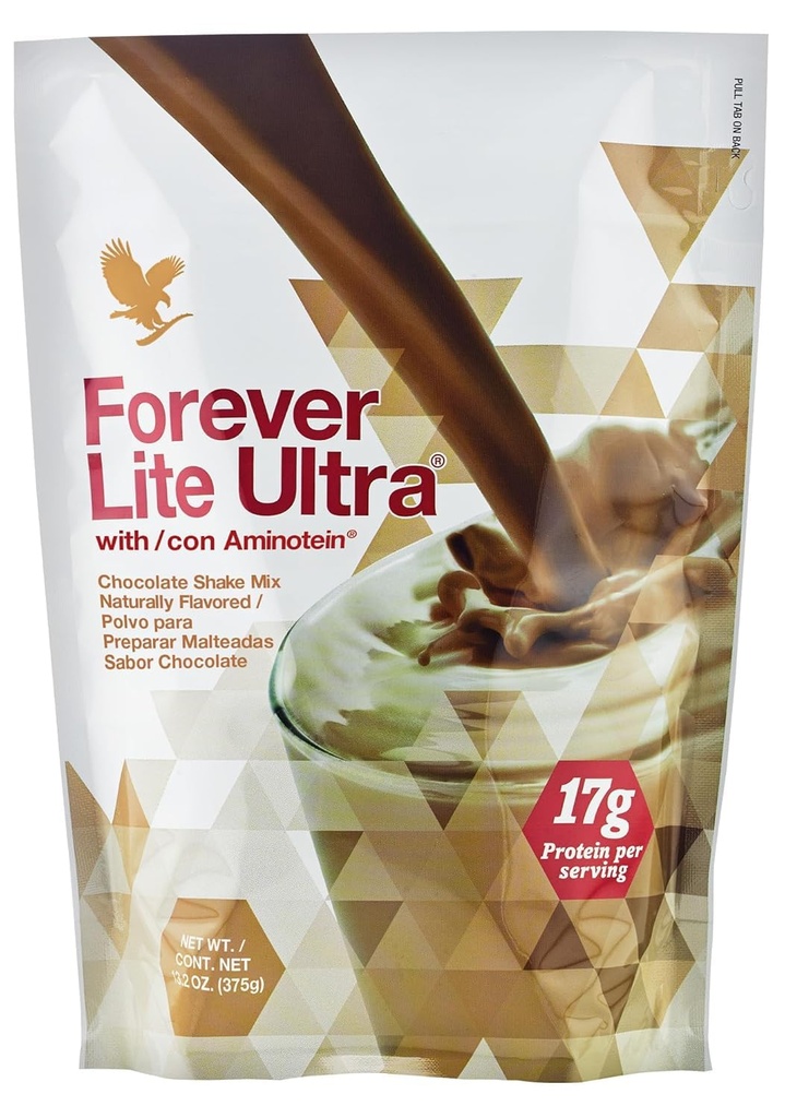 Forever Living - Lite Ultra Chokolade Protein Shake Mix med Aminotein, Lav karbohydrat drikke for lean muskelmasse, 13,2 oz