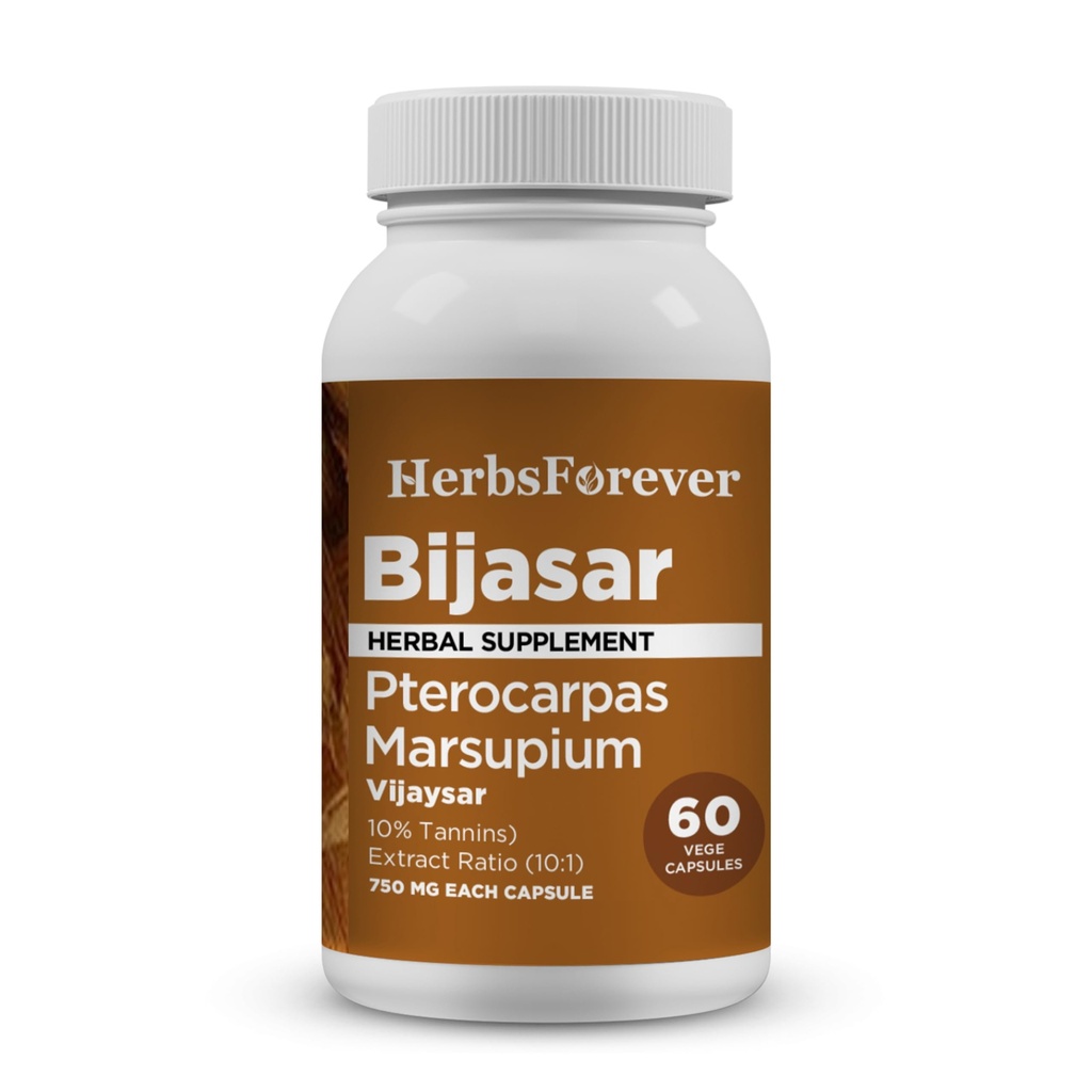 HerbsForever Bijasar(Indisk Kino Tree, Malabar Kino)-Extra Styrke(10:1) Ekstrakt,Equiv.to 4800mg Bark pulver Perving-Liver Support & Detox Blodsukker & renhet...