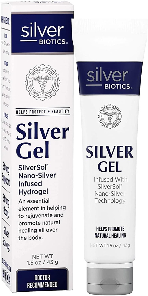 American Biotech Labs Silver Biotics Patentert Multivalent SilverSol 20 PPM Soothing Skin Gel